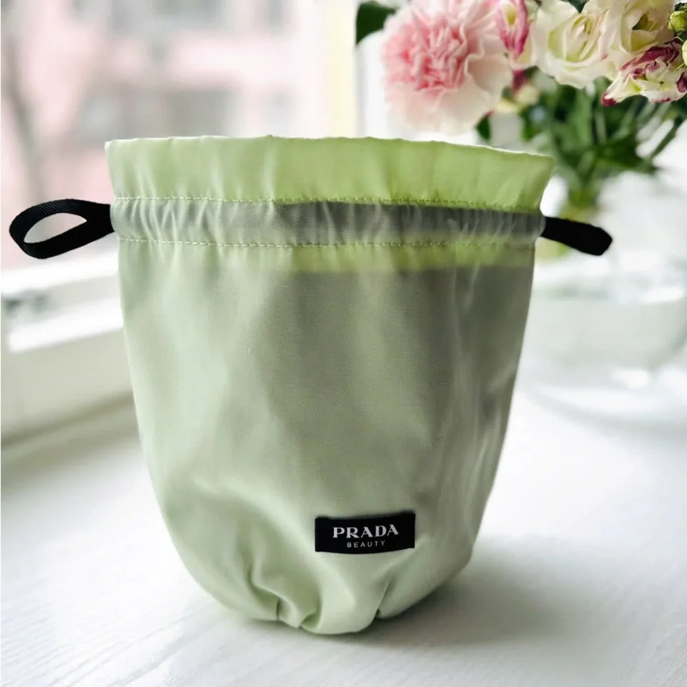 Prada Beauty Light Green Drawstring Cosmetic Pouch